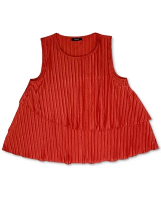 Blusa Alfani Feminina Lisa com Sobreposição de Canelados Laranja Tamanho Médio