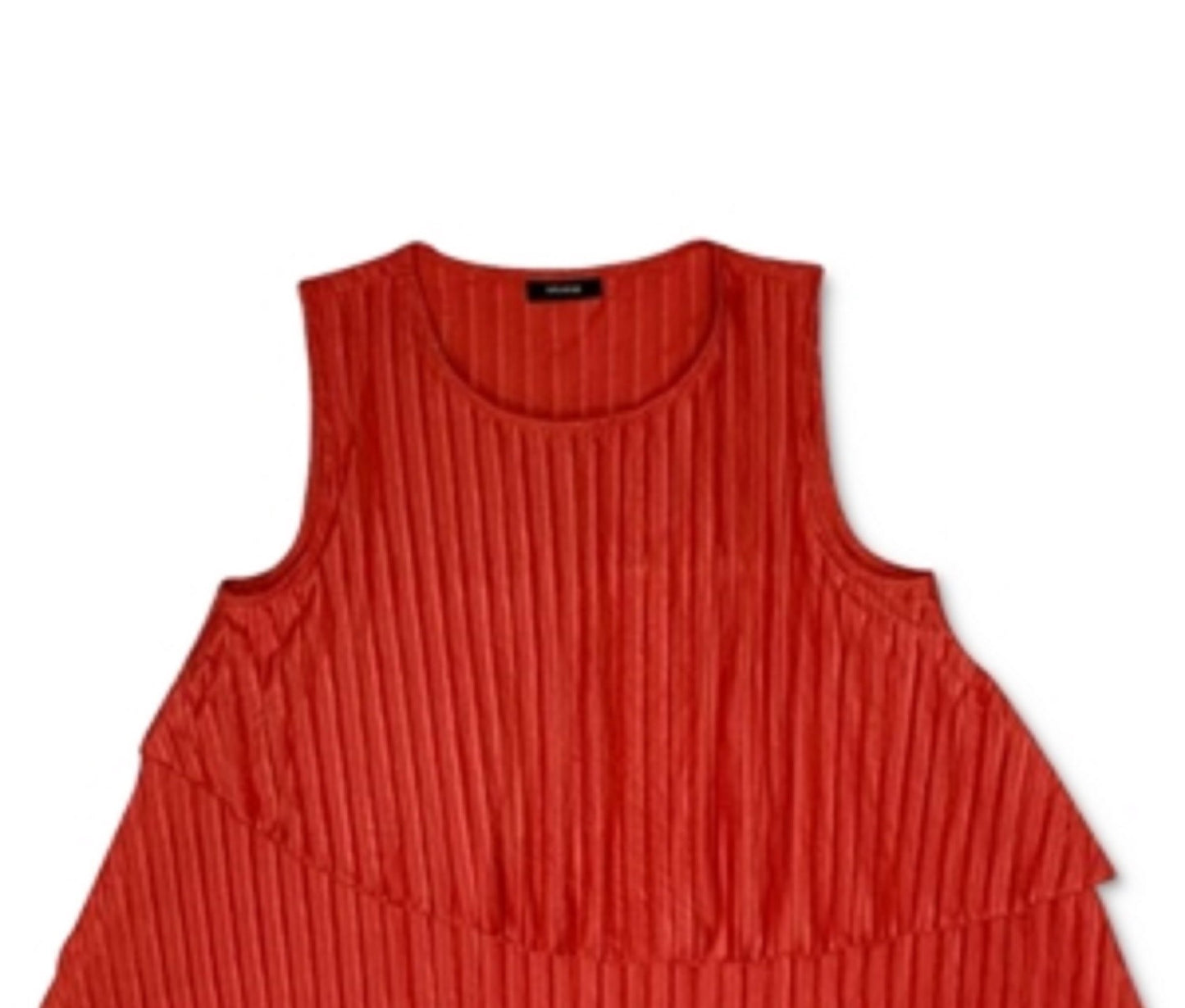 Blusa Alfani Feminina Lisa com Sobreposição de Canelados Laranja Tamanho Médio