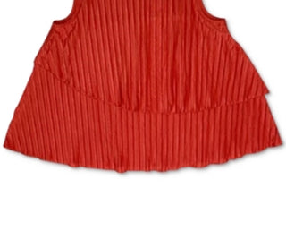 Blusa Alfani Feminina Lisa com Sobreposição de Canelados Laranja Tamanho Médio