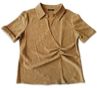 Top Alfani Feminino Cintura Plissada Bege Tamanho Grande