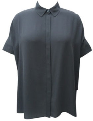 Alfani Women's Pleated-Back Shirt Black Size Small