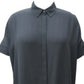 Camisa feminina Alfani com pregas nas costas, preta, tamanho XXG
