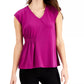Blusa Alfani Feminina com Laterais Franzidas Rosa Tamanho Grande