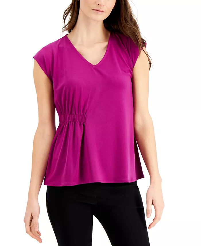 Blusa Alfani Feminina com Laterais Franzidas Rosa Tamanho Grande