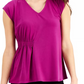 Blusa Alfani Feminina com Laterais Franzidas Rosa Tamanho Grande