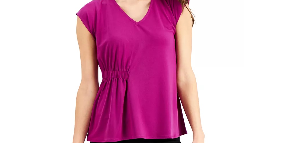 Blusa Alfani Feminina com Laterais Franzidas Rosa Tamanho Grande