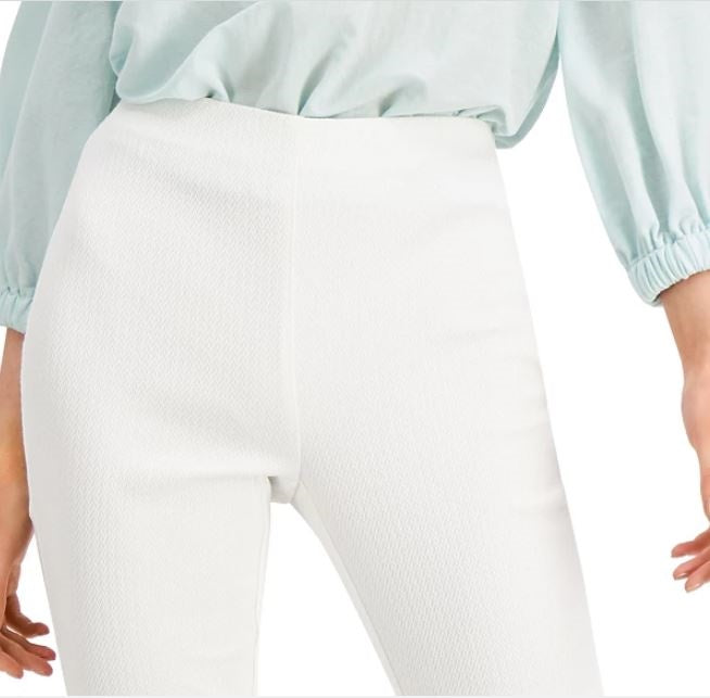 Calça feminina Alfani com franjas e tornozelo, branca, tamanho 2