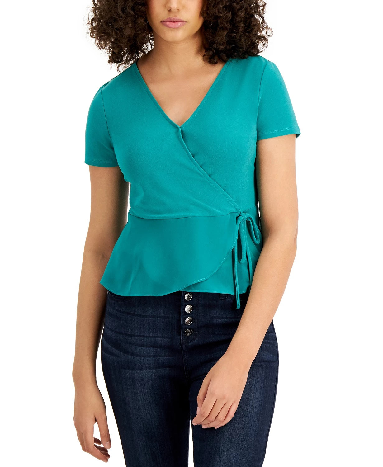 Blusa de malha trançada Bar III feminina, verde, tamanho pequeno