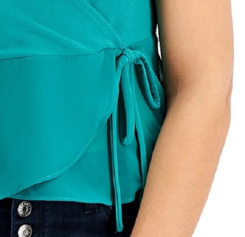 Blusa de malha trançada Bar III feminina, verde, tamanho pequeno