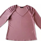 Blusa feminina Alfani com manga franzida, rosa, tamanho pequeno