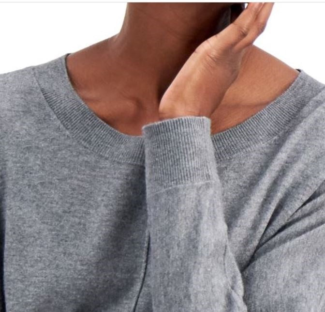 Suéter Alfani Feminino com Costura Frontal Cinza Tamanho X-G