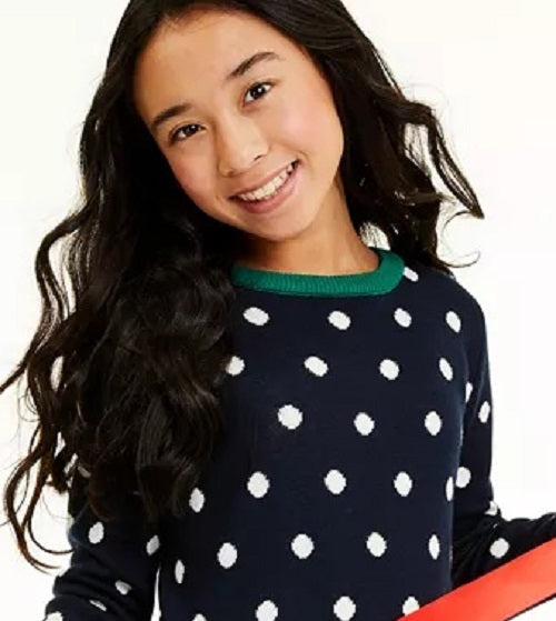 Suéter feminino Charter Club Big Girls Dot azul tamanho pequeno