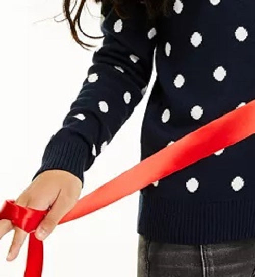 Suéter feminino Charter Club Big Girls Dot azul tamanho pequeno