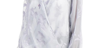 Blusa Alfani Feminina com Detalhe de Burnout e Envoltório Falso Cinza Tamanho Grande