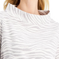 Blusa feminina Alfani com estampa animal metálica e gola alta, branca, tamanho extra grande