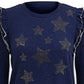 Moletom feminino com babados e estrela da INC International Concepts, azul, tamanho médio