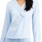 Blusa feminina Alfani com estampa de bolinhas e sobrepeliz, branca, tamanho pequeno