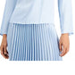 Blusa feminina Alfani com estampa de bolinhas e sobrepeliz, branca, tamanho pequeno