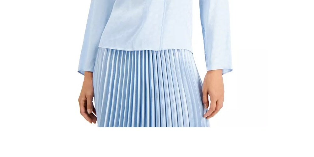 Blusa feminina Alfani com estampa de bolinhas e sobrepeliz, branca, tamanho pequeno