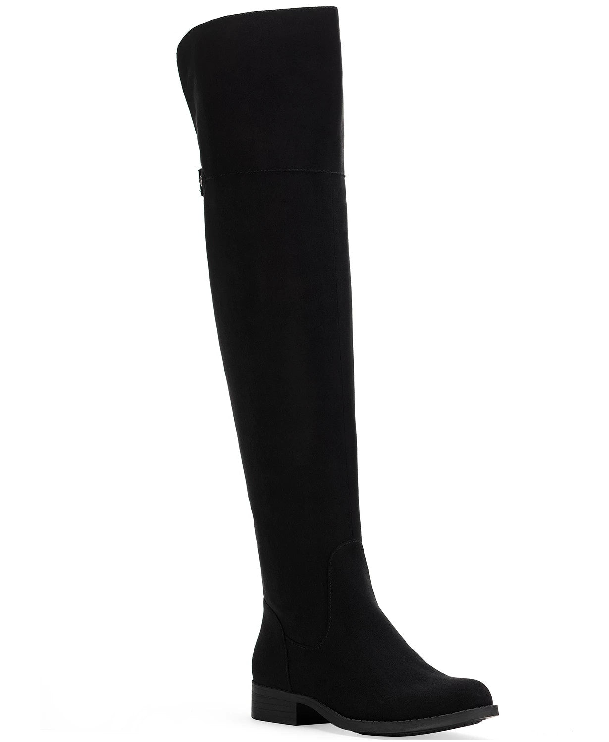 Botas femininas acima do joelho Sun + Stone Allicce, pretas, tamanho 7,5 M