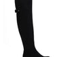 Botas femininas acima do joelho Sun + Stone Allicce, pretas, tamanho 7,5 M