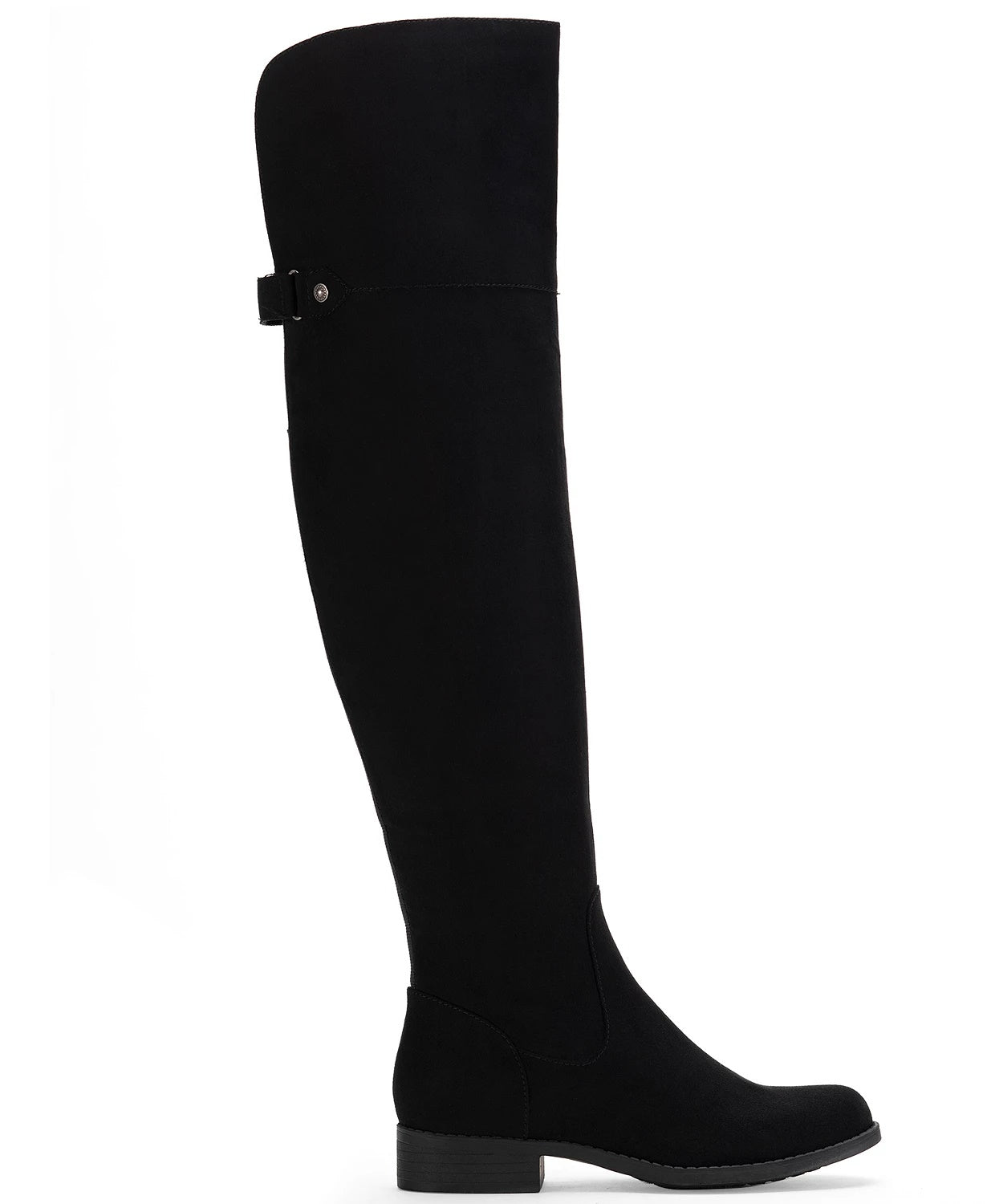Botas femininas acima do joelho Sun + Stone Allicce, pretas, tamanho 7,5 M