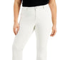 Calça jeans feminina plus size estilo &amp; co com corte boot-cut destruído, branca, tamanho 14W