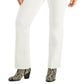 Calça jeans feminina plus size estilo &amp; co com corte boot-cut destruído, branca, tamanho 14W