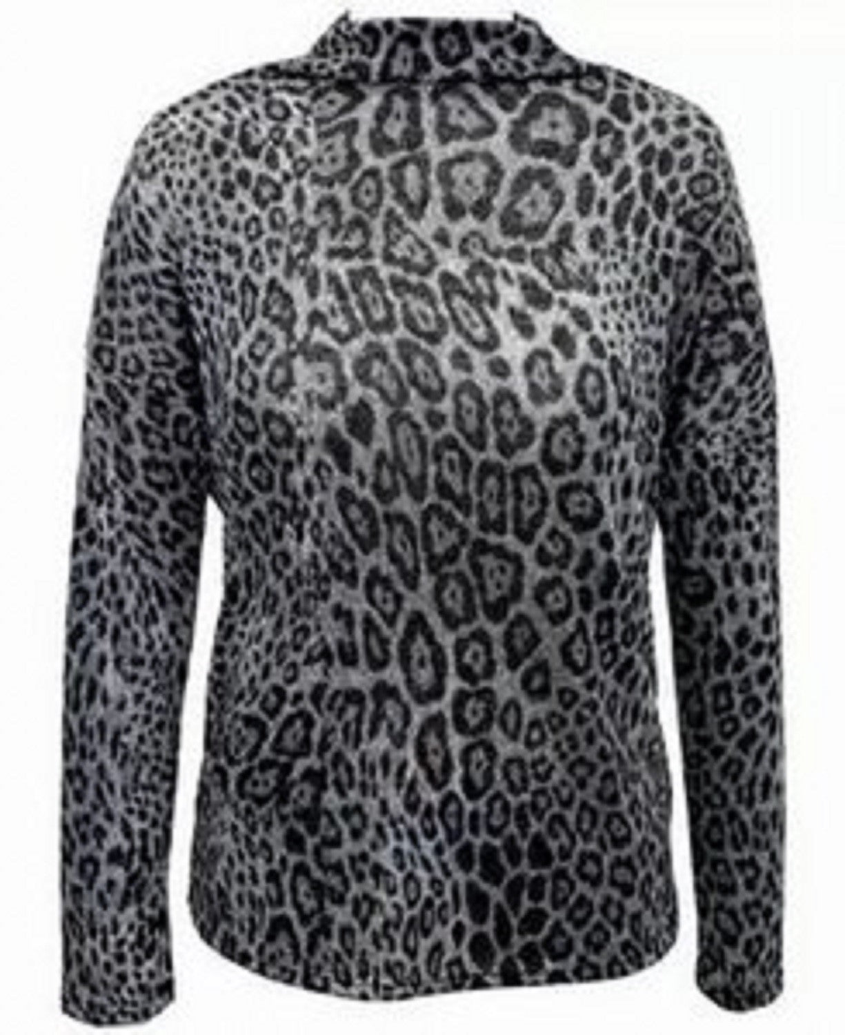 Blusa feminina com estampa animal e decote funil, cinza, tamanho médio, da INC International Concepts