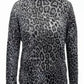 Blusa feminina com estampa animal e decote funil, cinza, tamanho pequeno, da INC International Concepts