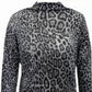 Blusa feminina com estampa animal e decote funil, cinza, tamanho pequeno, da INC International Concepts