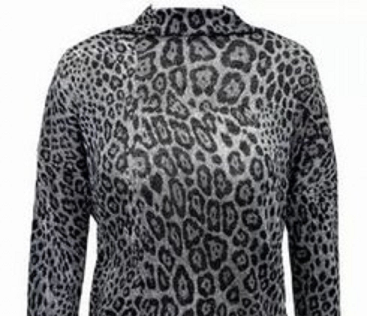 Blusa feminina com estampa animal e decote funil, cinza, tamanho pequeno, da INC International Concepts