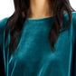 Blusa Alfani Feminina Veludo Colorblocked Preta Tamanho Médio