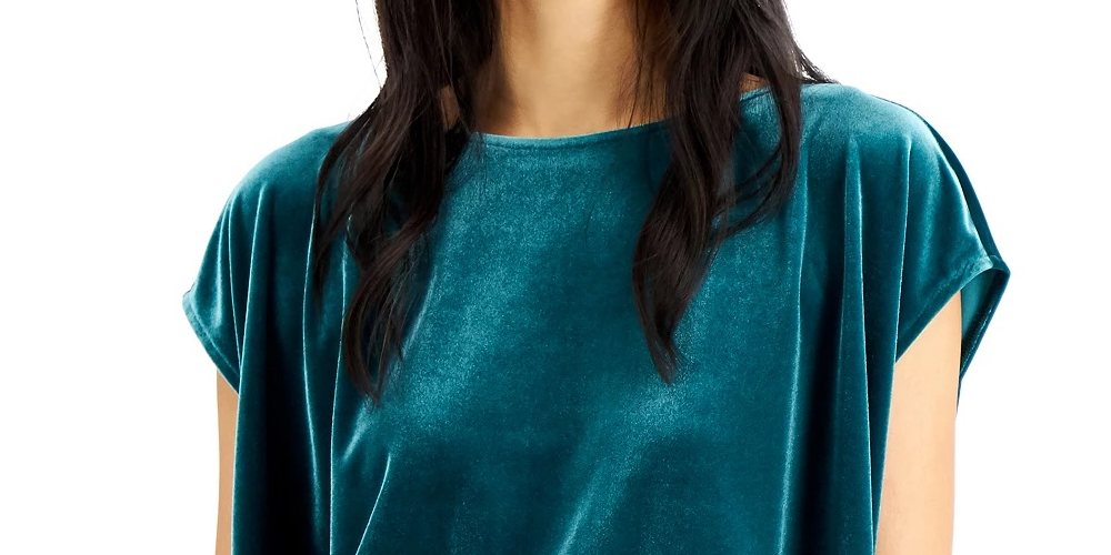 Blusa Alfani Feminina Veludo Colorblocked Preta Tamanho Médio