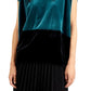 Blusa Alfani Feminina Veludo Colorblocked Preta Tamanho Médio