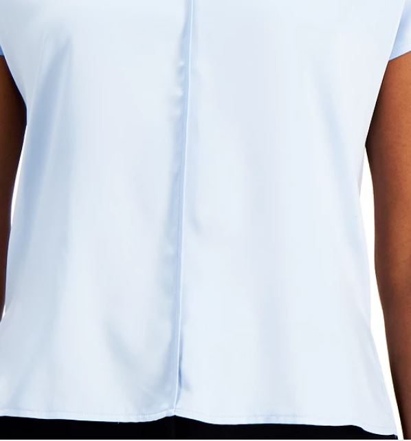 Blusa feminina Alfani com decote em V, azul, tamanho extragrande