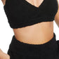 INC International Concepts Culpos X Fuzzy Cropped Knit Top Feminino Preto Tamanho Grande