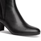 Botas femininas Alfani Zuri com salto bloco, pretas, tamanho 8,5 M