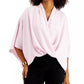 Blusa feminina Alfani com frente cruzada, roxa, tamanho pequeno