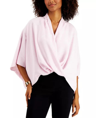 Alfani Women's Wrap-Front Top Purple Size Small
