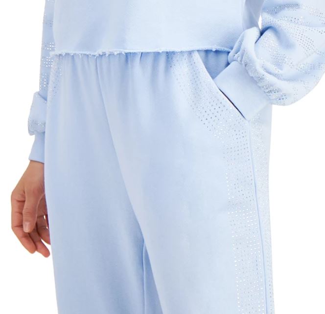 Moletom feminino com mangas zebradas da INC International Concepts, azul, tamanho médio