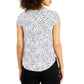 Camiseta feminina estampada Alfani, branca, tamanho pequeno