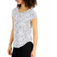 Camiseta feminina estampada Alfani, branca, tamanho pequeno