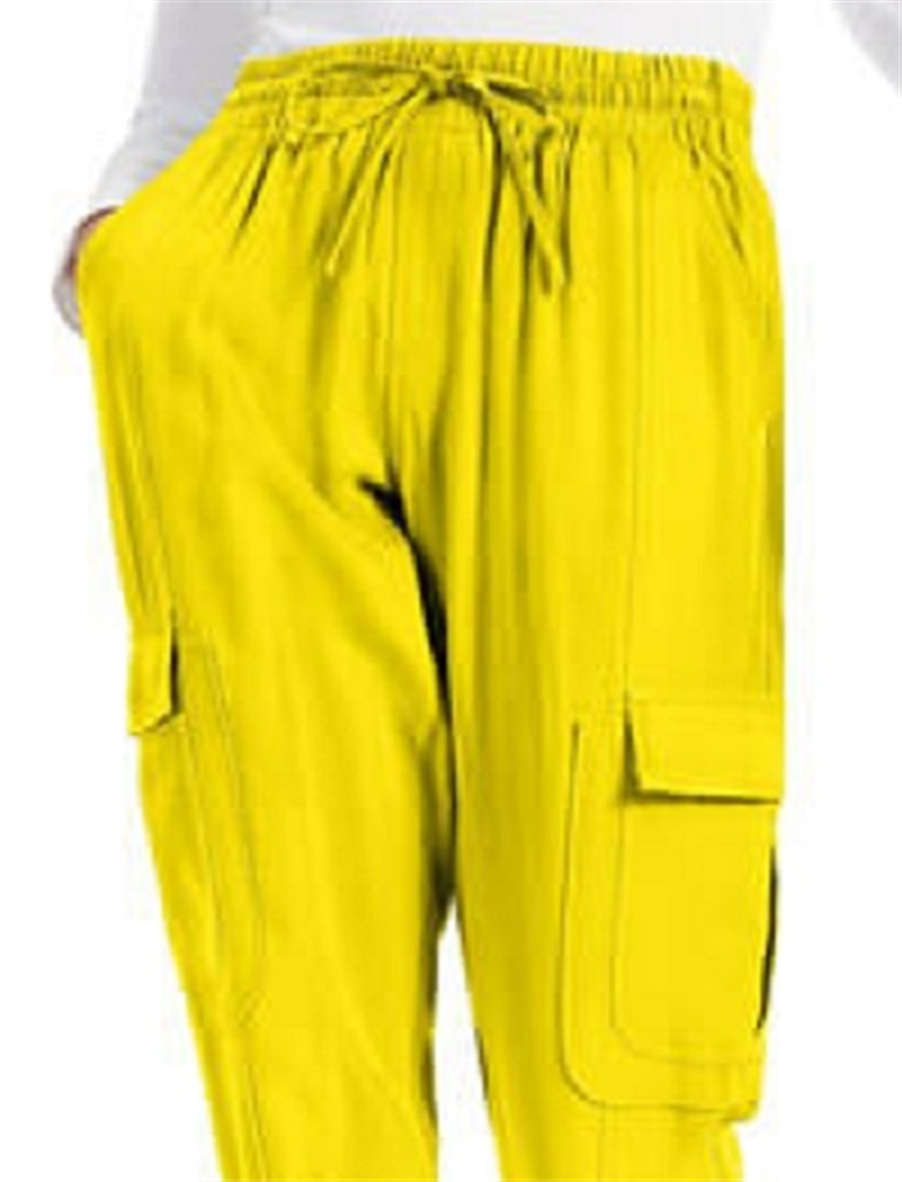 Calça jogger feminina utilitária INC International Concepts, amarela, tamanho grande