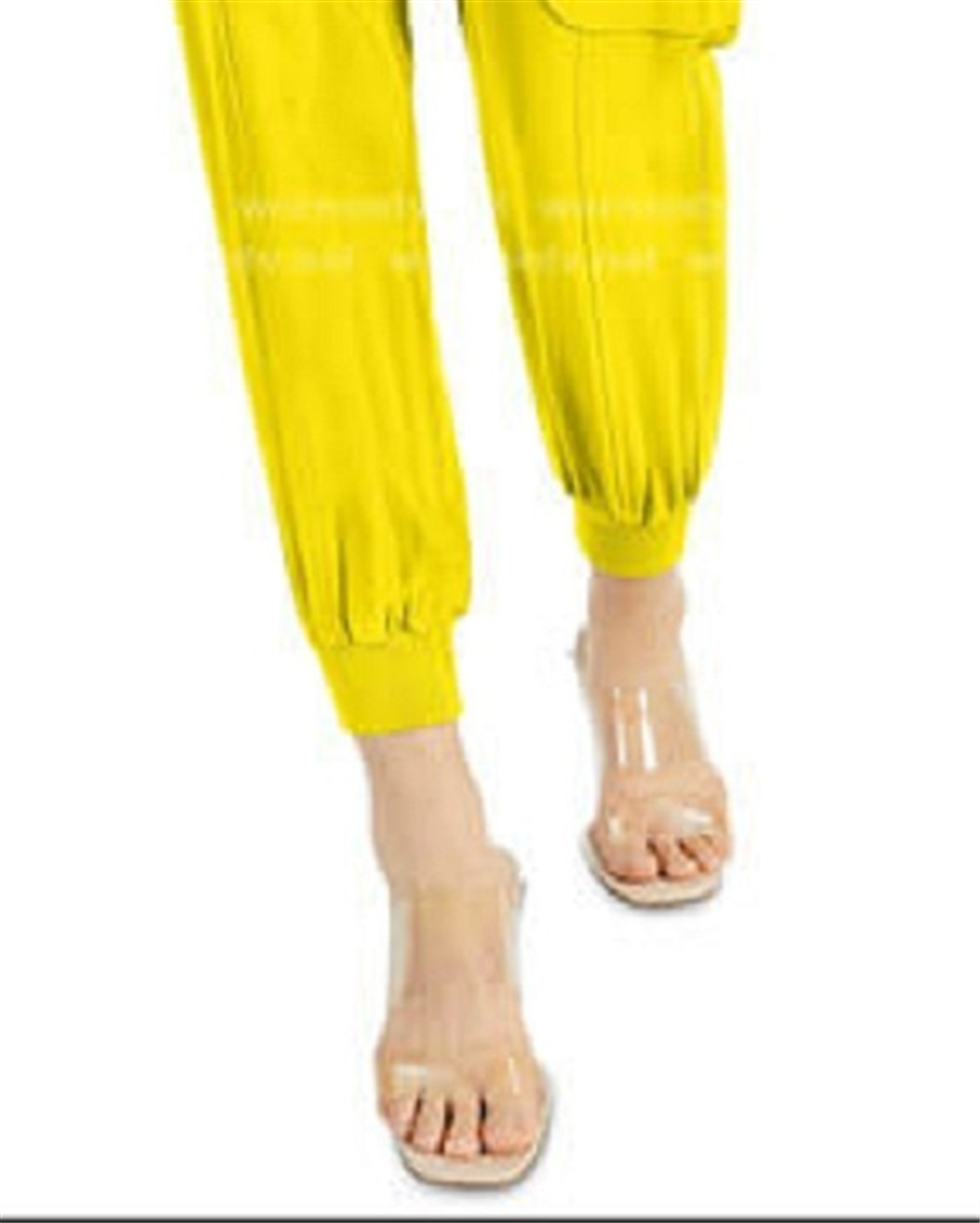 Calça jogger feminina utilitária INC International Concepts, amarela, tamanho grande