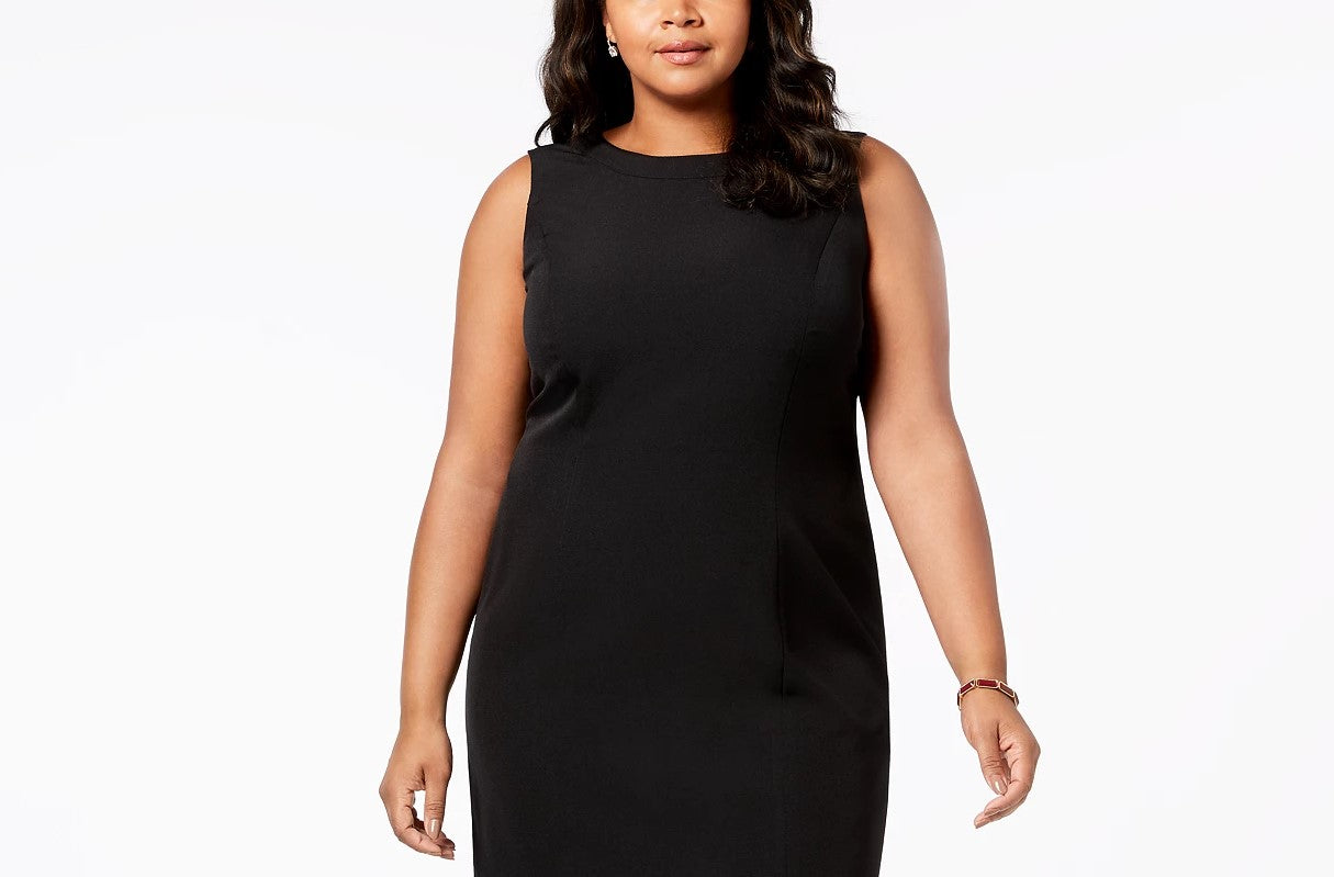 Vestido tubinho sem mangas plus size Kasper feminino, preto, tamanho 18W