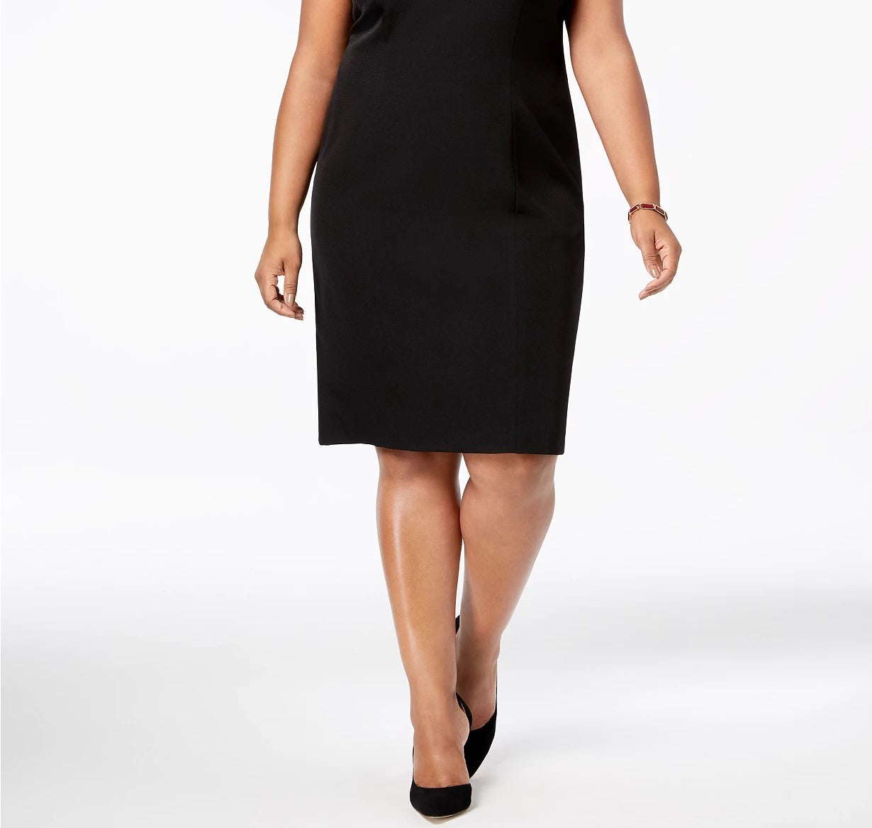 Vestido tubinho sem mangas plus size Kasper feminino, preto, tamanho 18W