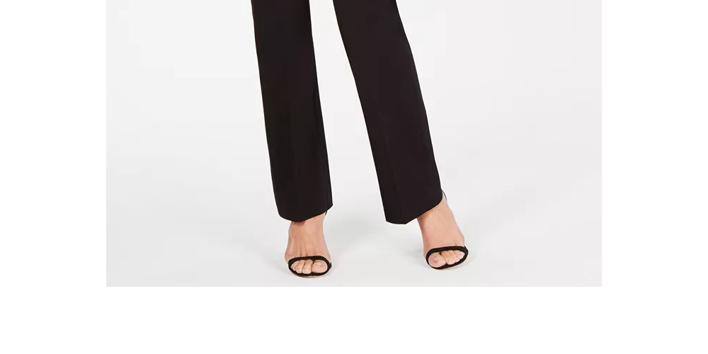 Calça social feminina moderna Anne Klein, preta, tamanho 8