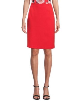 Saia elástica slim fit feminina Kasper vermelha tamanho 18