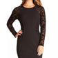 Vestido justo com mangas transparentes BCX Juniors, preto, tamanho 3